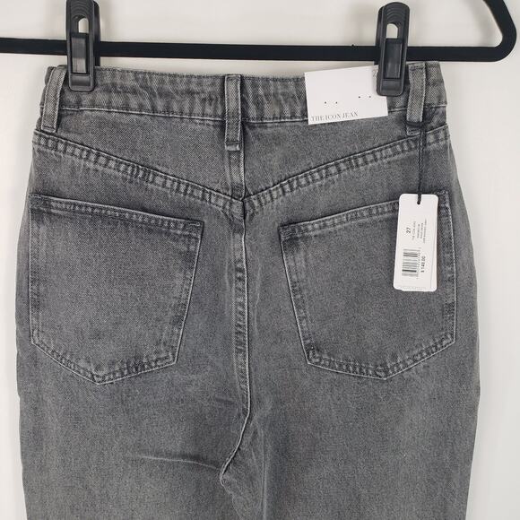 NWT WeWoreWhat The Icon Jean Rigid Denim Gray Straight Leg High Rise Jeans 27 - Picture 6 of 16
